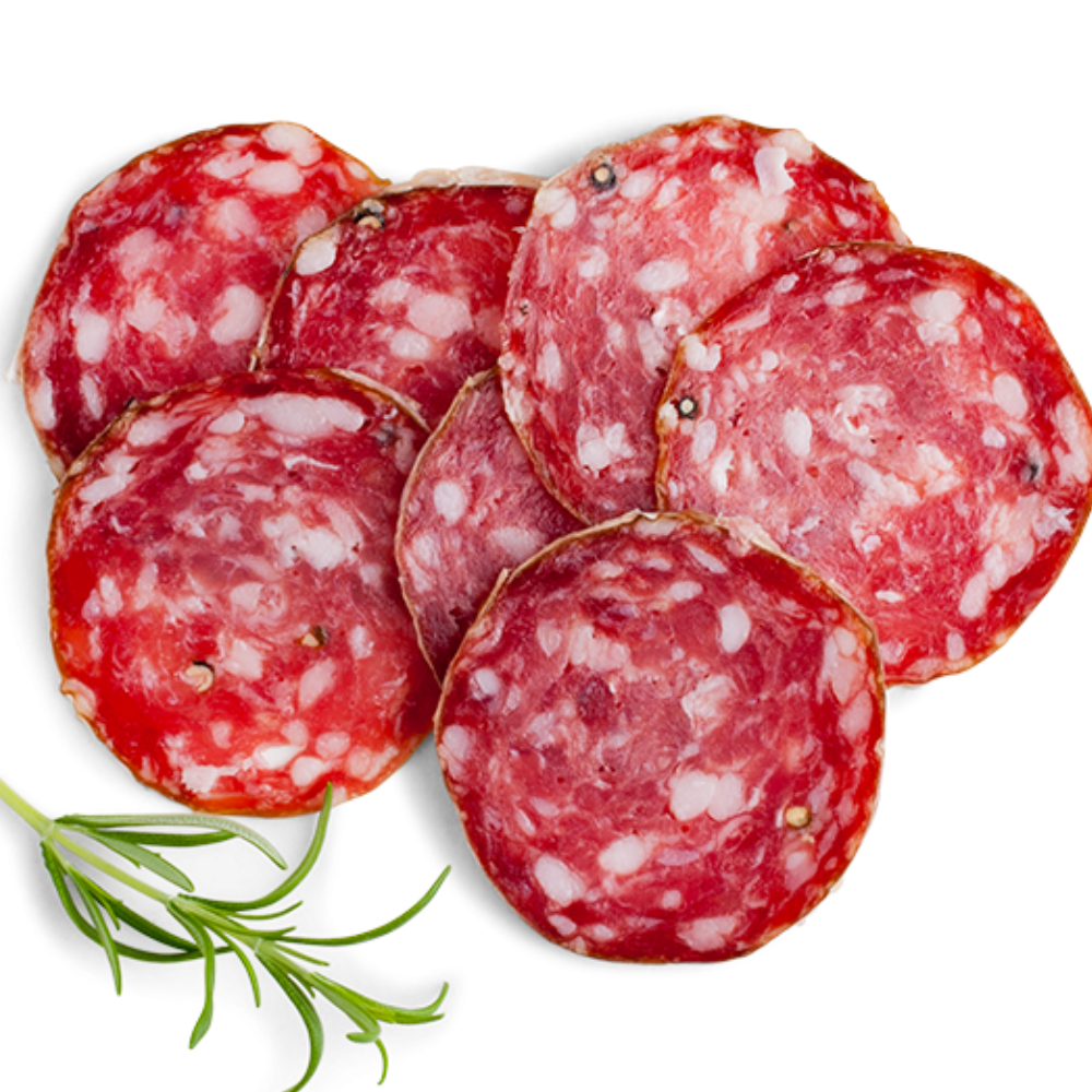Salame en rodajas con pimienta